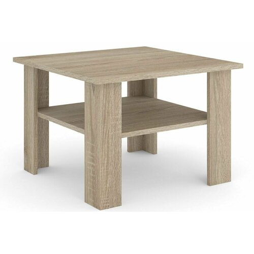 Стол журнальный №2 дуб сонома, с полкой