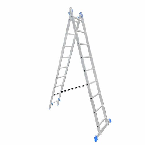 Алюминиевая двухсекционная лестница LadderBel 9 ступеней LS209 алюминиевая односекционная лестница ladderbel 11 ступеней ls111