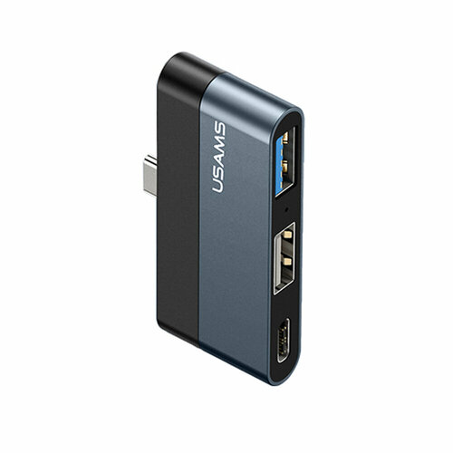 USB-концентратор Usams US-SJ490 3 гнезда 2 USB выход Type-C цвет серый тёмный 76100₽