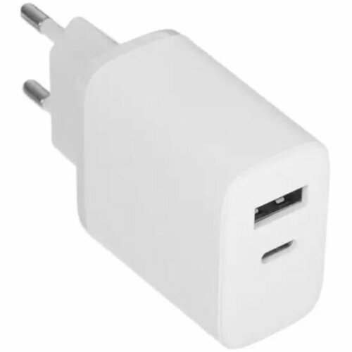 Сетевое зарядное устройство Axxa 20 Вт, USB-А + USB-C, белый