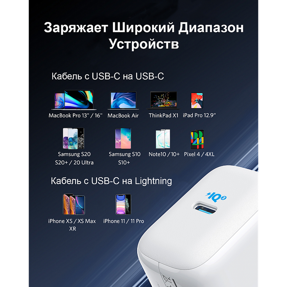 Сетевое зарядное устройство Anker PPort 3 Pod A2712 65W=1P б/к WT - фото №9