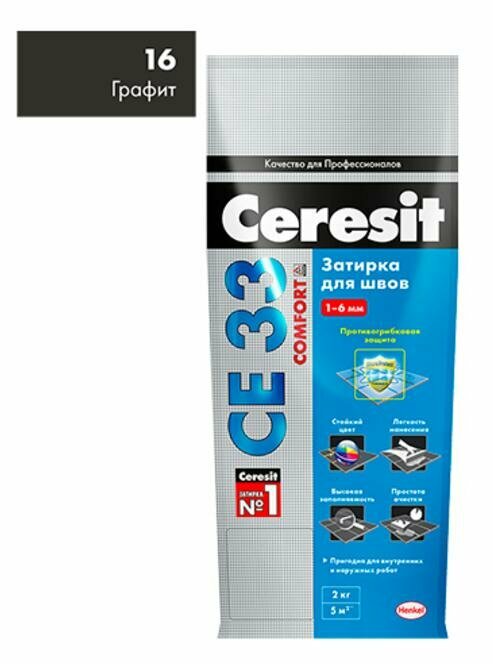 фото Затирка Ceresit Затирка Ceresit CE 33 Comfort (графит 16)