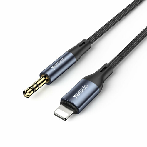 Переходник AUX, Jack 3,5mm(f)(f) - 8 pin(f) Yesido YAU35, цвет: чёрный