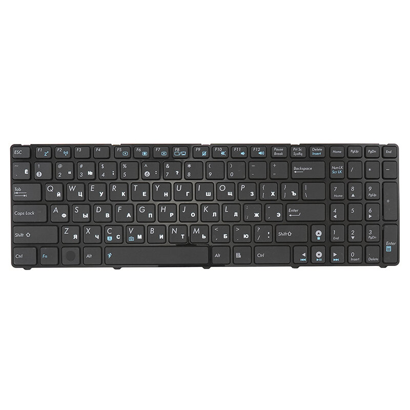 Клавиатура для ноутбука Asus K53, K73, X53, X73 черная с рамкой