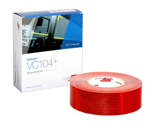 Световозвращающая лента, красная, 50мм*12,5м, VC104+ Rigid Grade