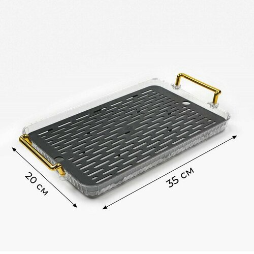 Поднос для чайной церемонии 20 х 35 см серый 1036₽