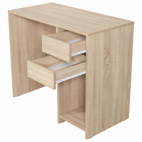 фото Стол письменный/компьютерный brabix "scandi cd-017", 900х450х750 мм, 2 ящика, дуб сонома, 641895, цб013706-2