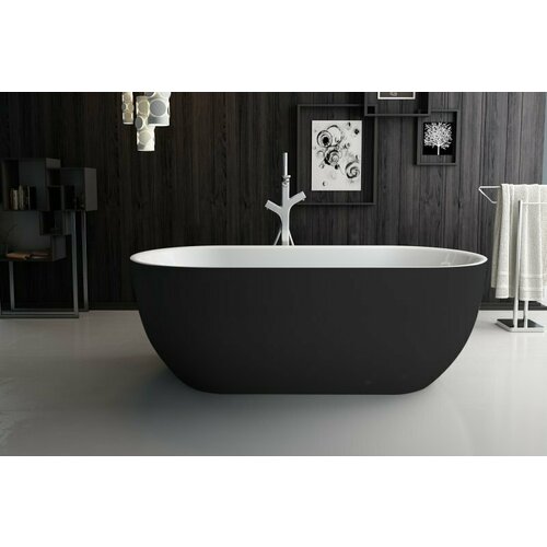 BelBagno Ванна акриловая отдельностоящая BB70-1700-800-W/NM акриловая ванна belbagno bb70 1700 800 w nm черный матовый белый