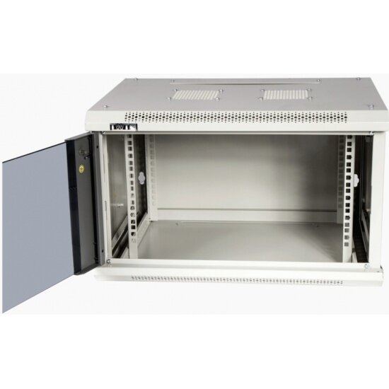 Шкаф настенный серии Pro, 12U 600x450, стеклянная дверь (TWT-CBWPG-12U-6x4-GY) LANMASTER - фото №4