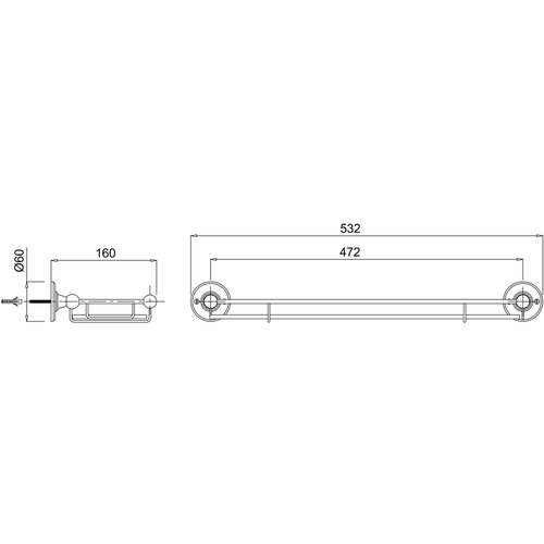 Стеклянная полка Burlington A18 WAL