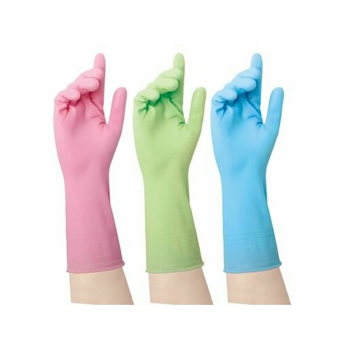 LIBRY Перчатки виниловые М Сверхпрочные 3 цвета