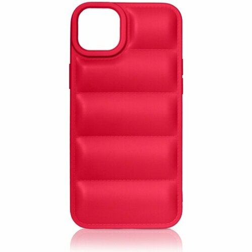 Силиконовый чехол (дутый) DF для iPhone 14 Plus, iJacket-02, красный