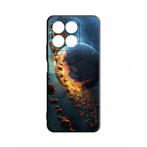 Силиконовый чехол DF для Honor X8a, hwCase-129, Art005, черный чехол df чехол df honor x8a hwcase 129 black