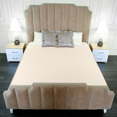 Nefertiti Трикотажная простыня на резинке 160х200х20см цвет экрю кулирка 115гм 100 хлопок 1810₽