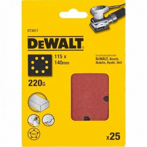 Шлифлист DeWalt 115x140мм 220G (25 шт.)