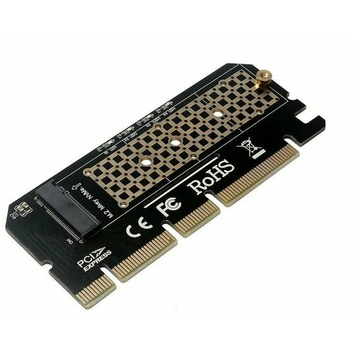 Переходник PCI-Ex16 - NGFF(M.2) SSD, PCI-E 3.0->M.2 M key NVMe SSD переходник jeyi sk6 m 2 nvme ssd ngff на pcie x4 m key b key поддержка двух интерфейсных карт pci express 3 0x4 2230 22110 все размеры m 2