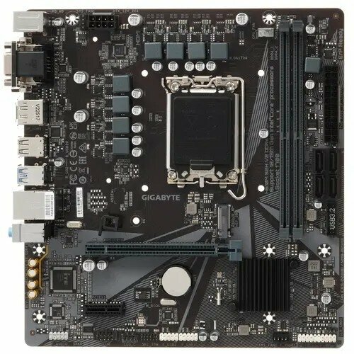 GigaByte Материнская плата Gigabyte H610M S2H V2 DDR4 Soc-1700 H610 2DDR4 DPD-SubDVIHDMI 4 SATA 6 Гбс M2 Audio Gb LAN USB 32 USB 20 COM1 header mATX 1065000₽