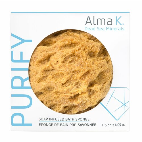 ALMA K. Soap Infused Bath Sponge Спонж для душа с мылом многоразовый, 1 шт. очищающая губка с мылом для душа alma k soap infused bath sponge 115 г