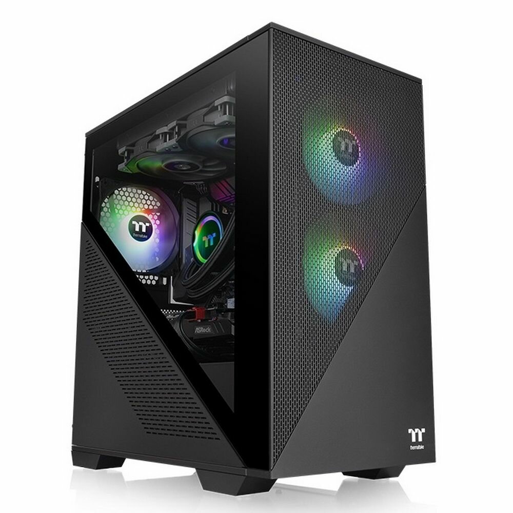 Корпус Thermaltake Divider 170 TG ARGB/Black CA-1S4-00S1WN-00 /Win/SPCC/Tempered Glass*1/120mm ARGB PWM Fan*2