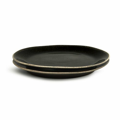Набор из 2-х тарелок для закуски Nature 22 см, керамика, черный, SagаForm, Швеция, 5018064