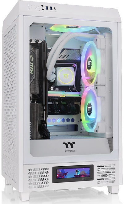 Корпус miniITX Thermaltake The Tower 200, Mini-Tower, без БП, белый [ca-1x9-00s6wn-00] .