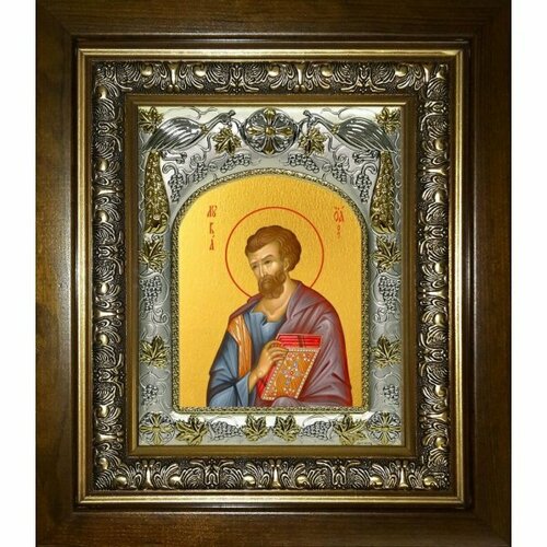 Икона Лука апостол, 14x18 см, в деревянном киоте 20х24 см, арт вк-3484
