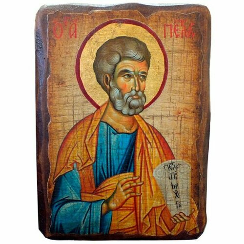 Икона Петр апостол под старину (13 х 17,5 см), арт IDR-626 икона трофим апостол под старину 13 х 17 5 см арт idr 793