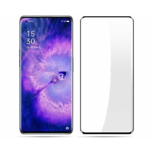 3D/5D защитное изогнутое стекло MyPads 5D Forti Glass для OPPO Find X5 Pro с закругленными изогнутыми краями с олеофобным покрытием черное