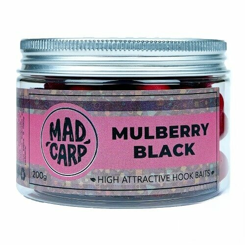 бойлы плавающие mad carp baits mulberry black pop ups шелковица 10мм Бойлы насадочные Mad Carp Baits MULBERRY BLACK (Шелковица) 20 мм