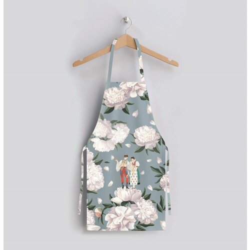 Фартук кухонный AdaWall cерый с белыми пионами AP-109 u