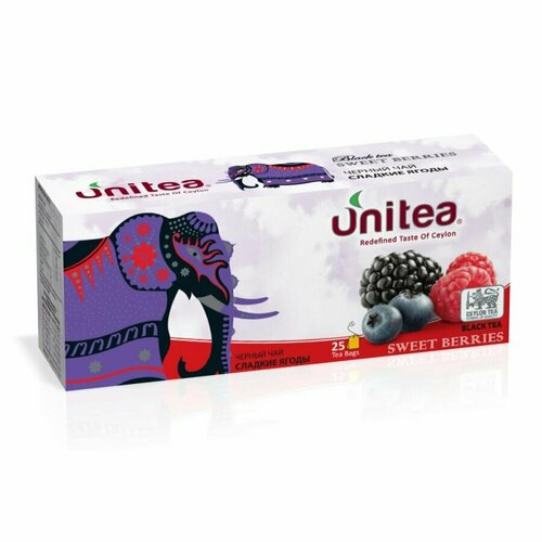 UNITEA Чай черный, Сладкие Ягоды, 25 пакетиков/