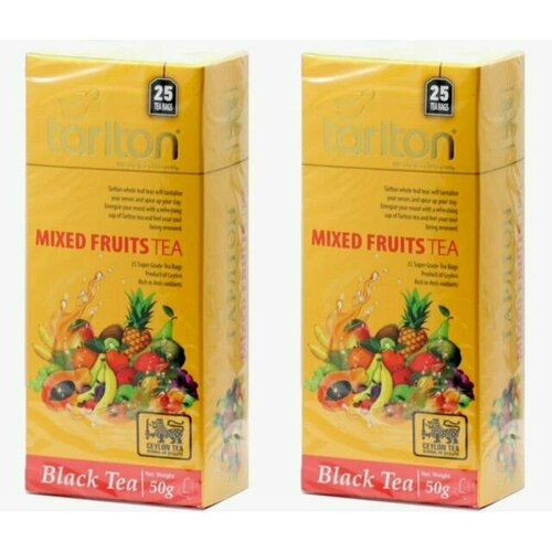 Tarlton Чай черный, Mixed Fruits, 25 шт, 2 уп