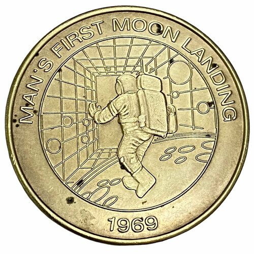 moon landing США, настольная медаль Sunoco. Первая посадка человека на Луну 1999 г.