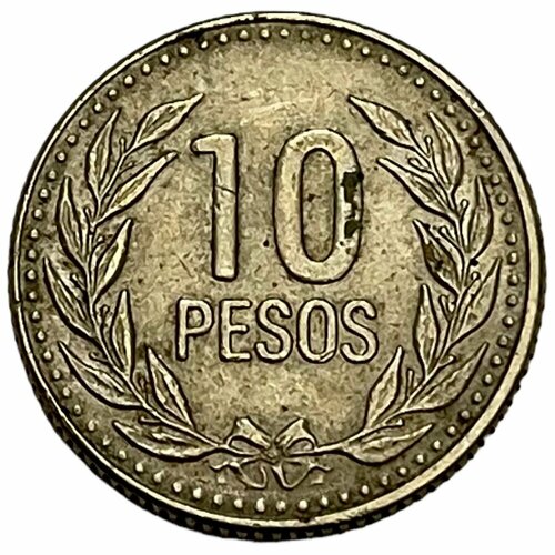 Колумбия 10 песо 1990 г. колумбия 50 песо 1990 г
