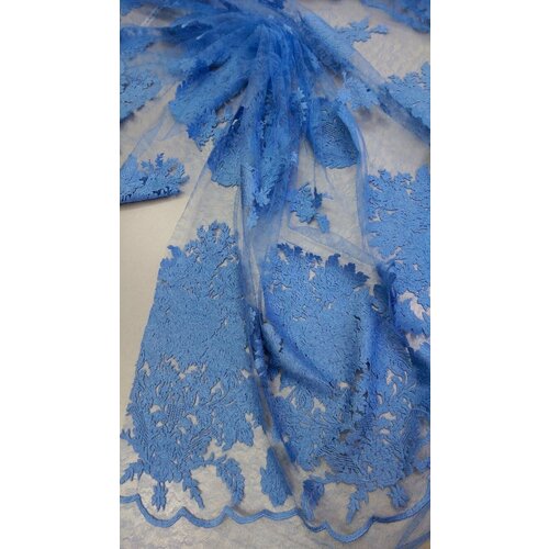 Ткань Кружево небесно-голубого цвета Италия ткань кружево шоколадного цвета италия