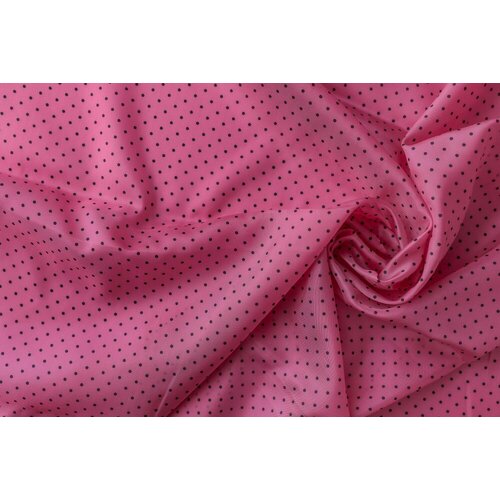 Ткань подклад из вискозы розовый в черный горошек ткань розовый подклад из вискозы