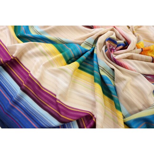 Ткань трикотаж в разноцветную полоску