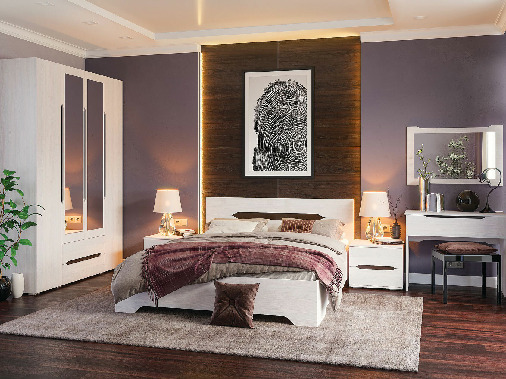 фото Настенное зеркало Стендмебель Вена Ясень Анкор светлый