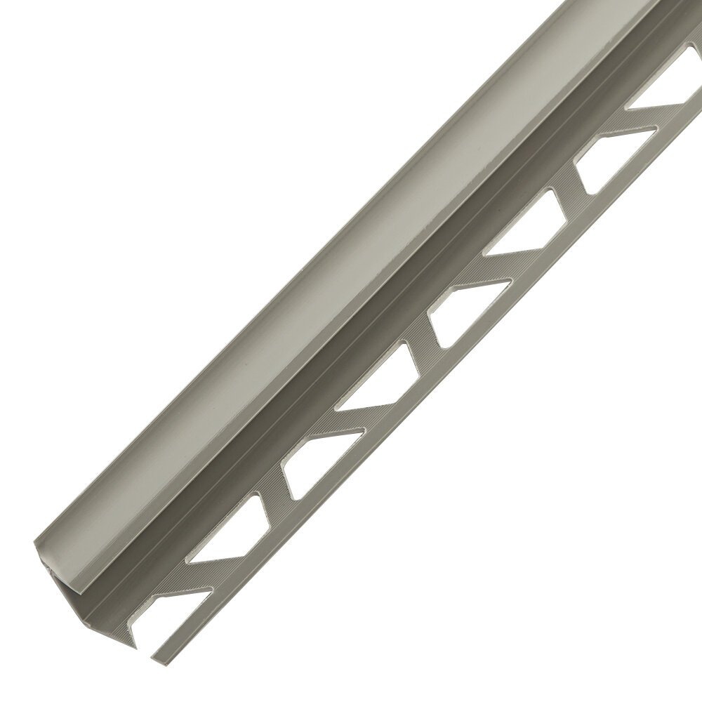 Уголок ПВХ для кафельной плитки внутренний 10 мм 25 м серый