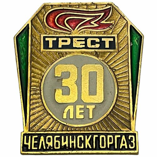 Знак 30 лет Челябинскгоргаз СССР 1988 г. знак 30 лет октября ссср 1947 г