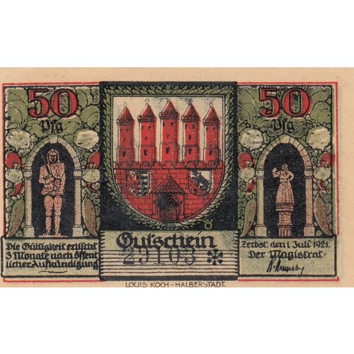 Германия (Веймарская Республика) Цербст 50 пфеннигов 1921 г. (Z) (3)
