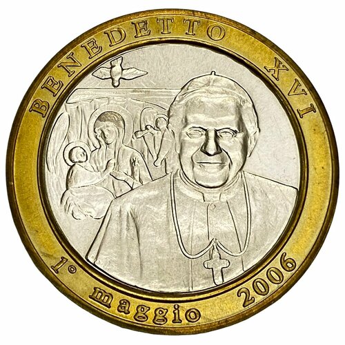 Ватикан, настольная медаль Папа Бенедикт XVI. Посещение 2006 г. ватикан жетон папа бенедикт xvi 2005 г