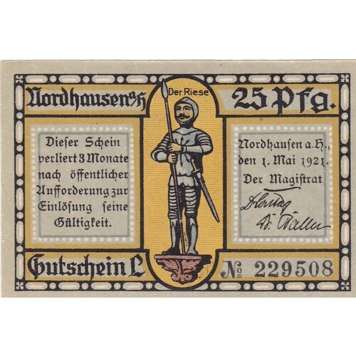 Германия (Веймарская Республика) Нордхаузен 25 пфеннигов 1921 г. (№1) (2) германия веймарская республика нордхаузен 75 пфеннигов 1921 г 2