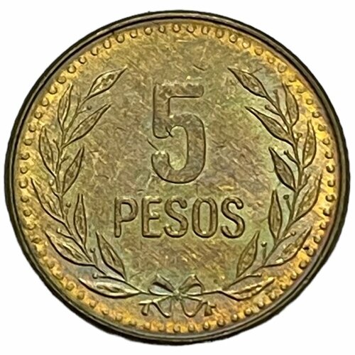 Колумбия 5 песо 1993 г. монета колумбия 5 песо 1993 год 1 11