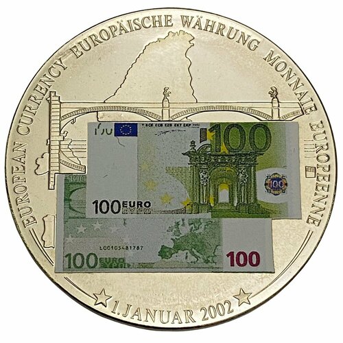 Германия, настольная медаль Европейская валюта. 100 евро 2002 г.