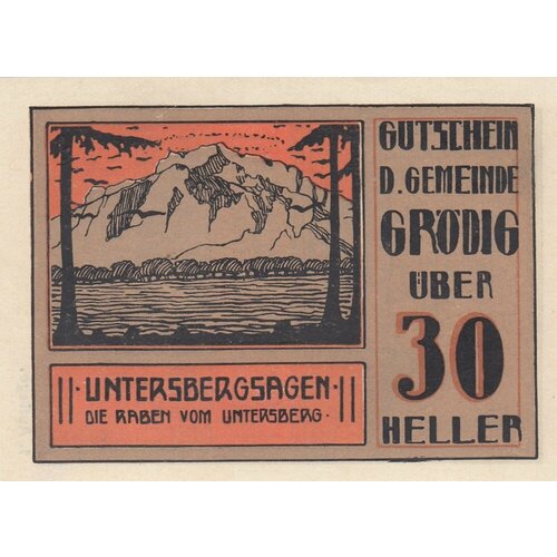 Австрия, Грёдиг 30 геллеров 1914-1920 гг. (№1) австрия грёдиг 10 геллеров 1914 1920 гг 1