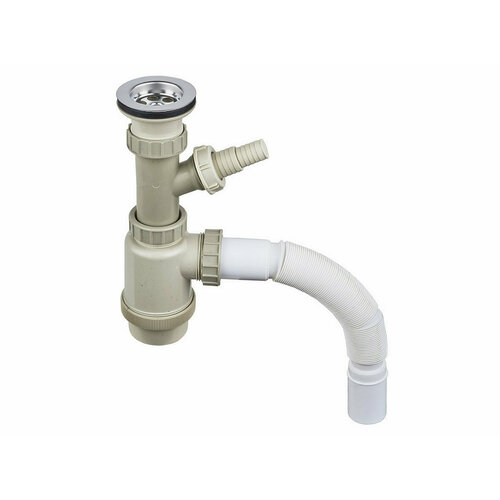 Выпуск с сифоном и гофросифоном Юкинокс Юки S303 Бежевый, пластик