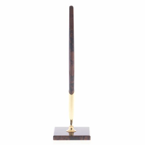 Ручка из обсидиана на подставке коричневая 122040 шар из обсидиана на подставке диаметр 81мм радугакамня