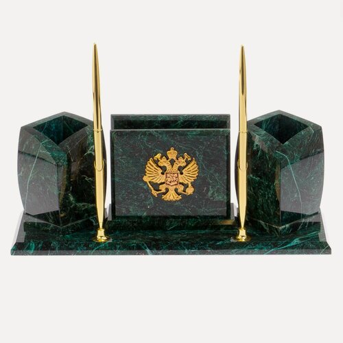 Изображение товара Мини-набор с гербом РФ камень змеевик 125320