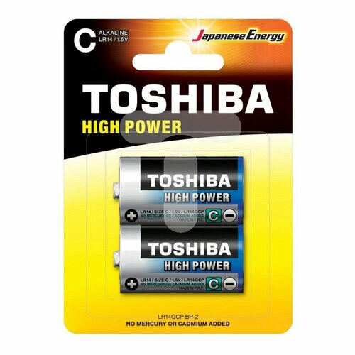 Элемент питания Toshiba R14/2BL в блистере